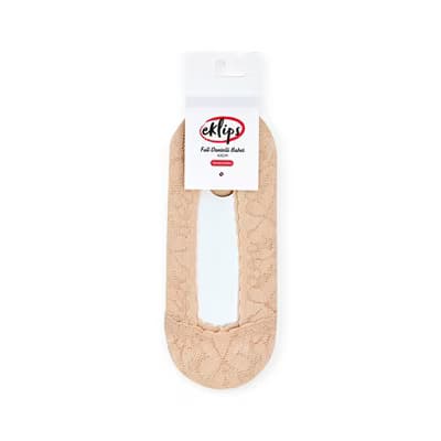 Eklips Full Dantelli Babet Çorabı Krem - Gratis
