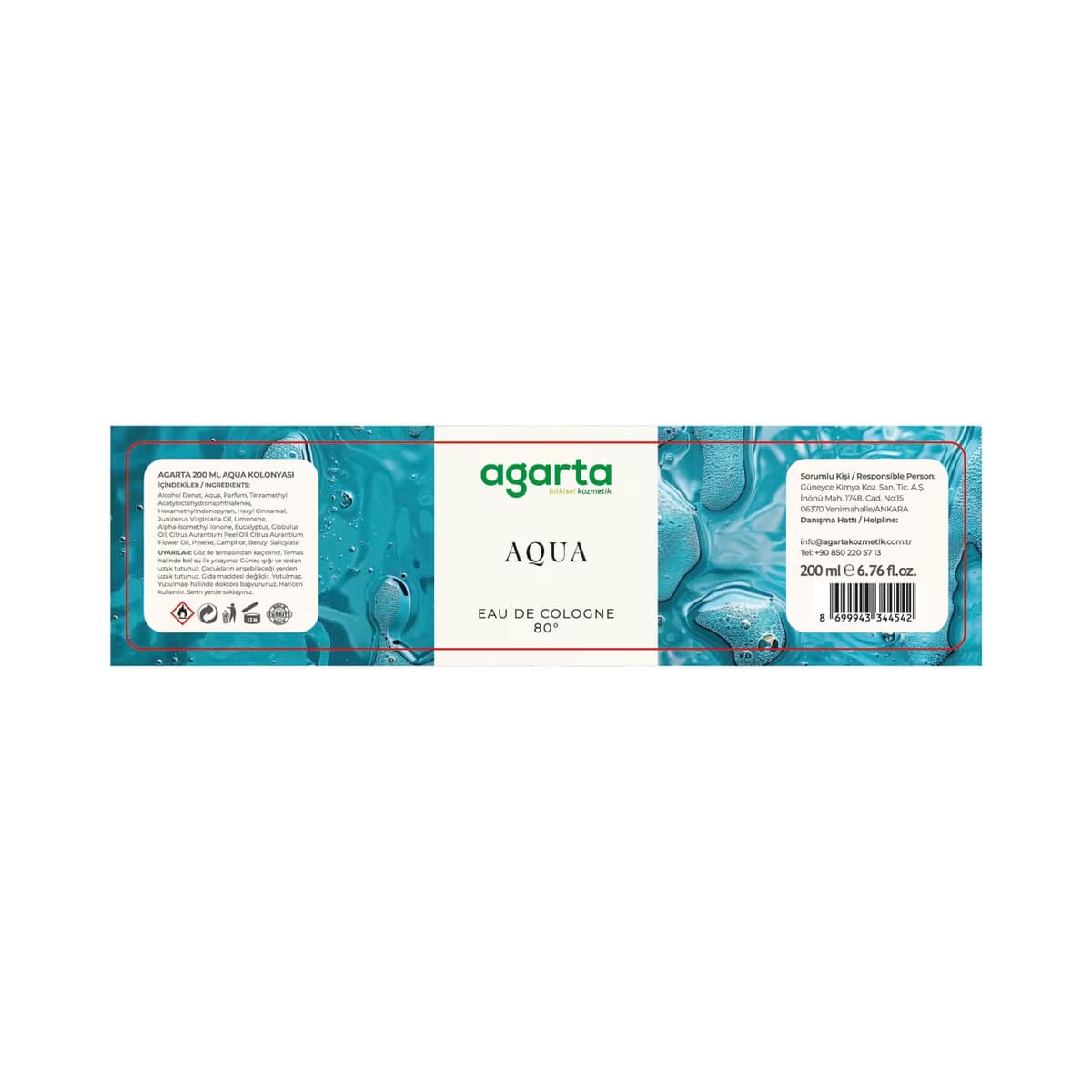 Agarta Aqua Kolonya 200 ml - Gratis 2