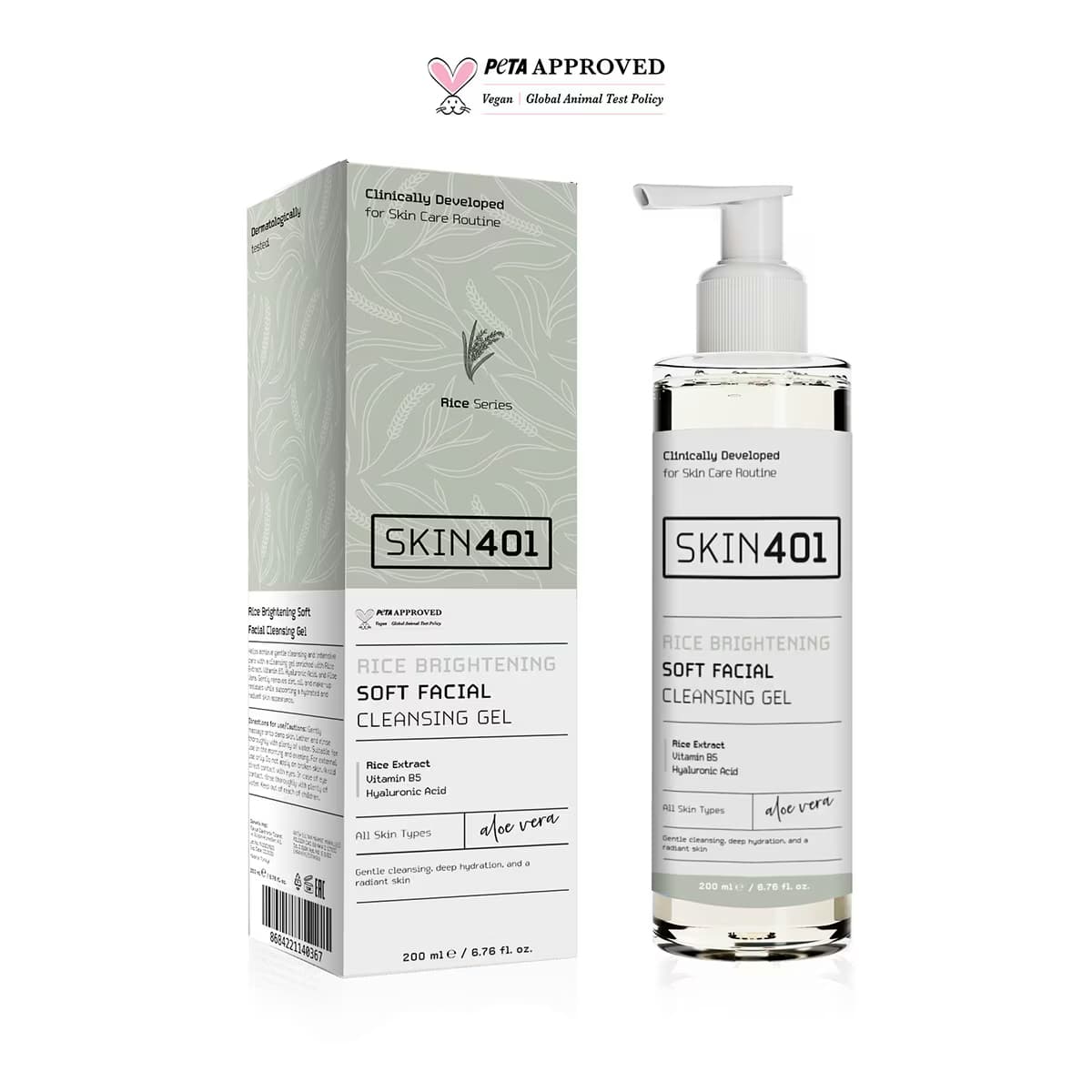 Skin401 Pirinç Özü Yüz Temizleme Jeli 200 ml 3