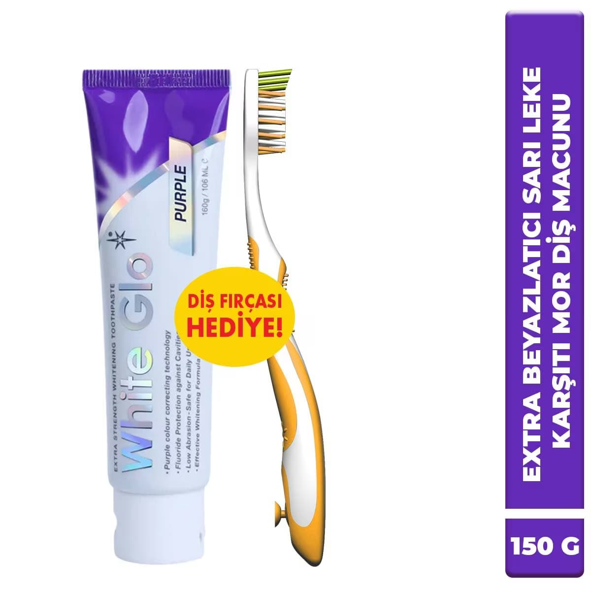 White Glo Sarı Leke Karşıtı Mor Diş Macunu 4