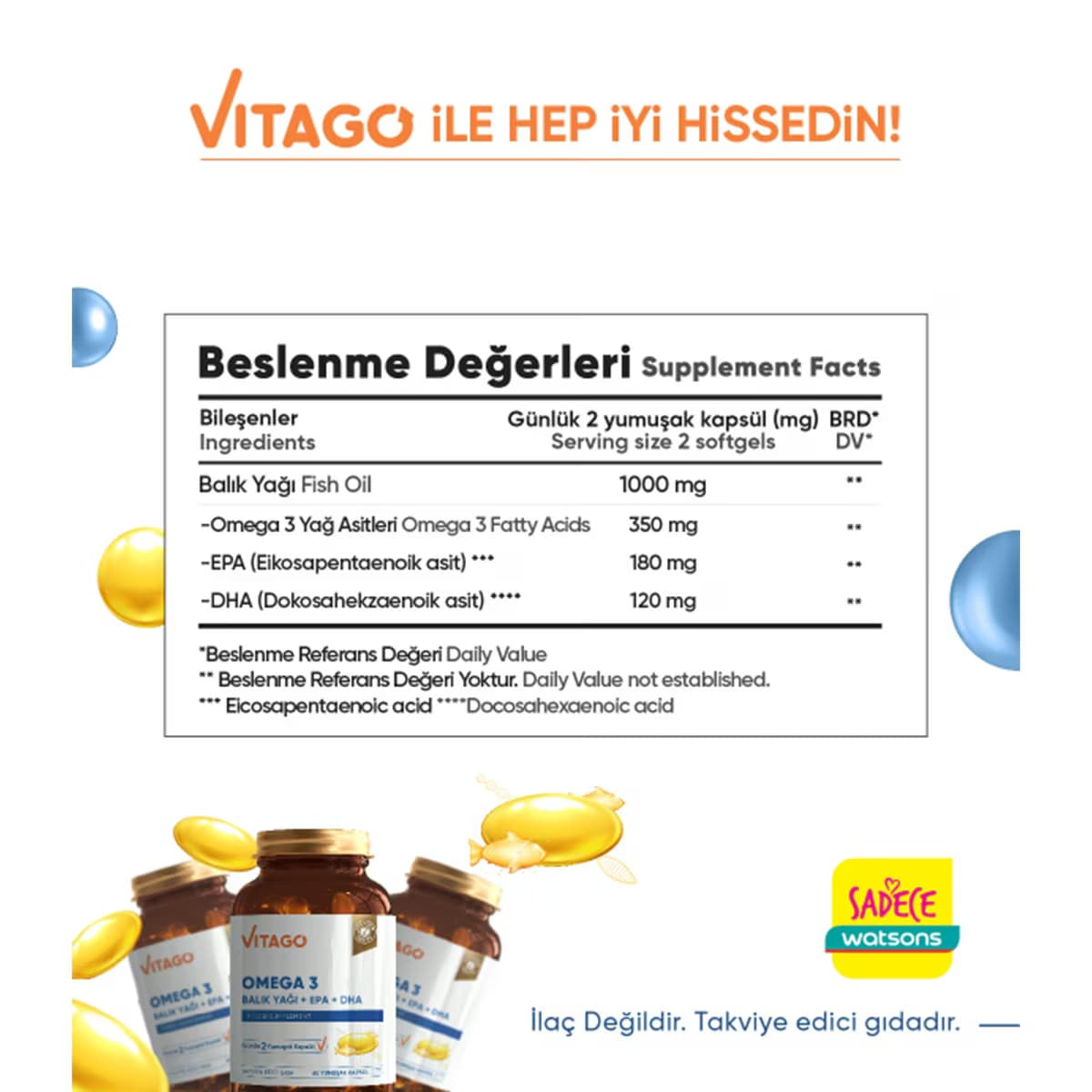 Vıtago Omega 3 Balık Yağı Epa Dha Tablet 60Lı 3