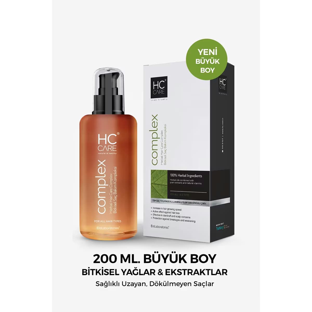 HC Care Saç Bakım Yağı Bitkisel 200 ml 2