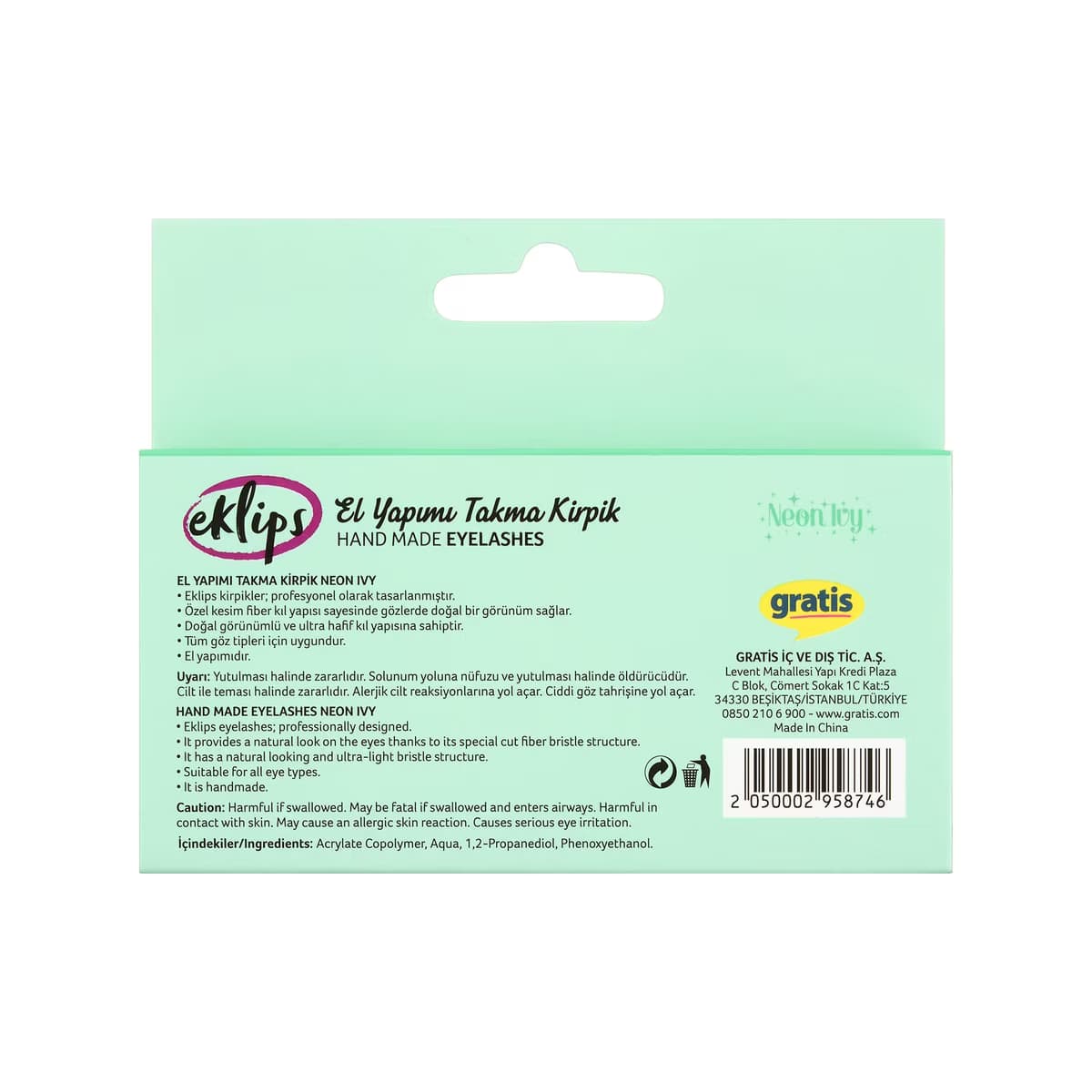 Eklips Takma Kirpik Neon Ivy - Gratis 2