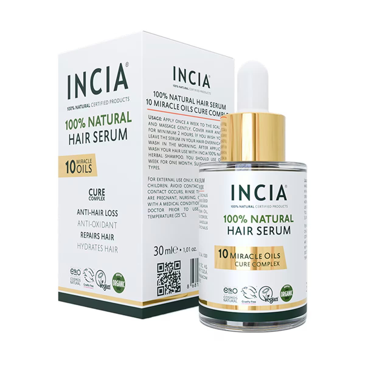 Incia %100 Dogal Saç Serumu 30 ml 2