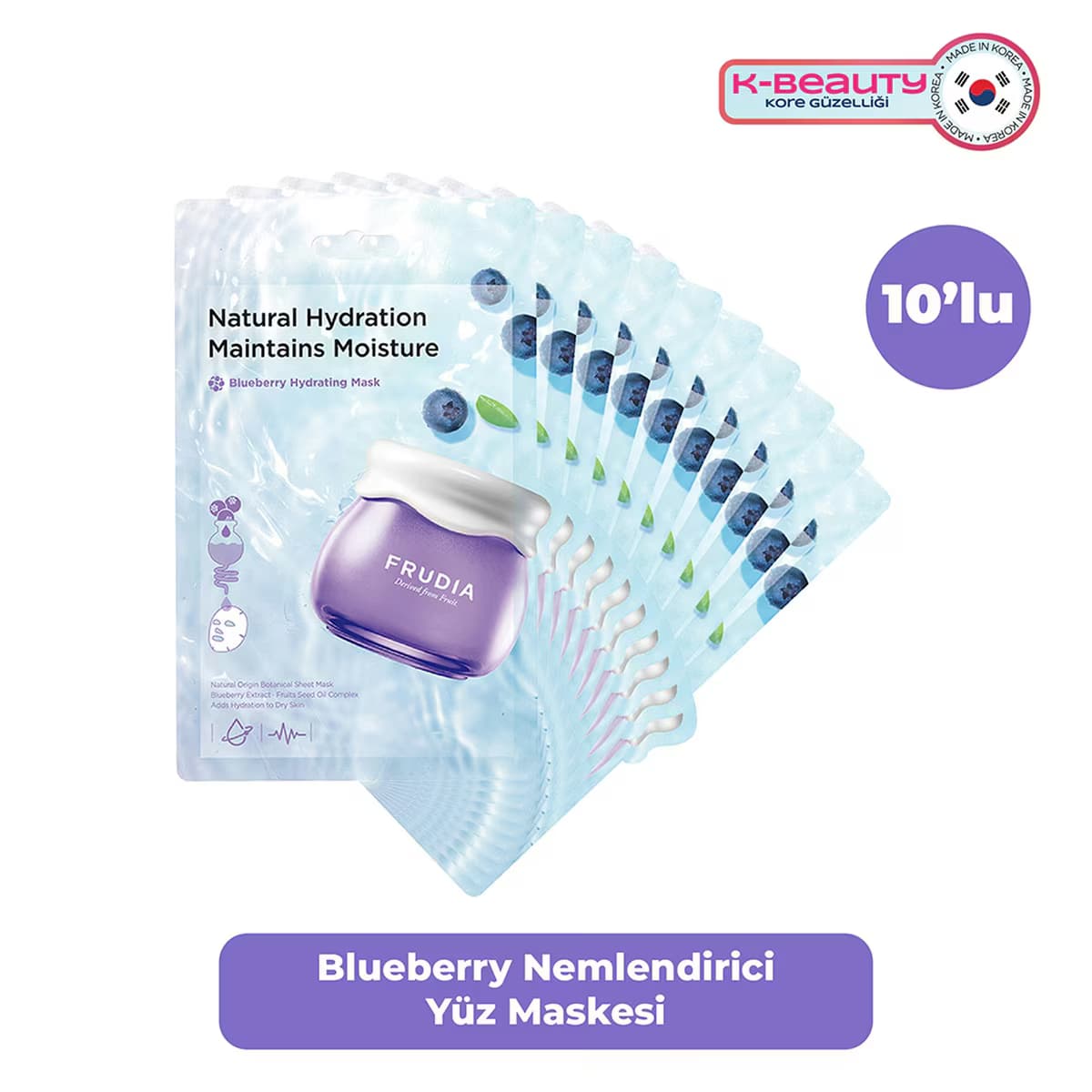 Frudia Blueberry Nemlendirici Maske 10'lu