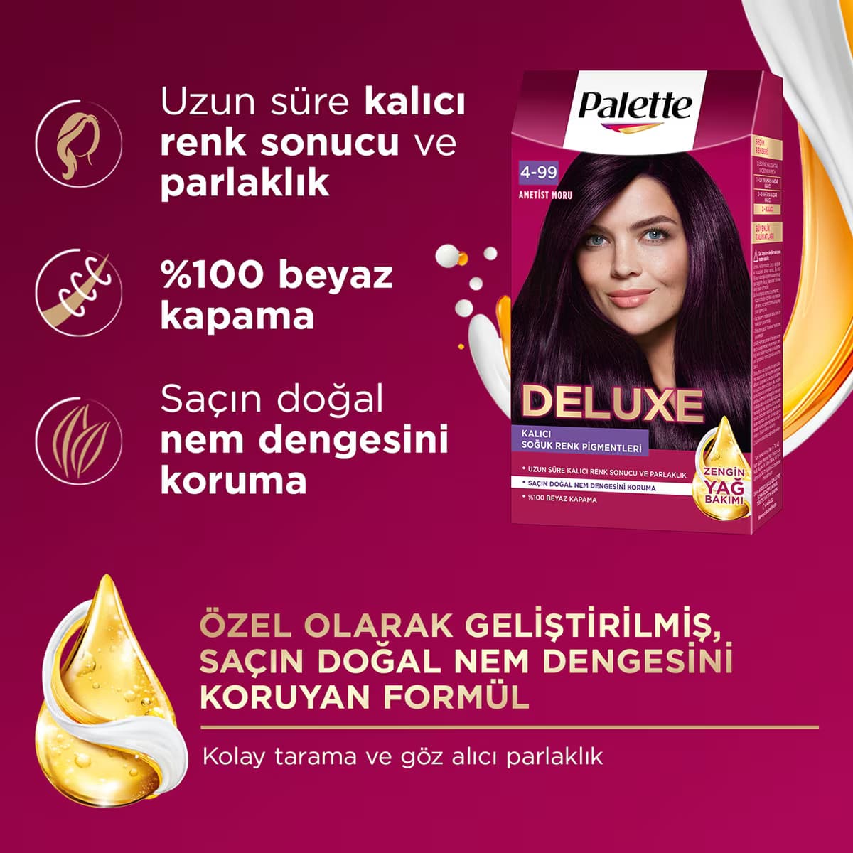 Palette Deluxe Saç Boyası 4-99 Patlıcan Moru 4