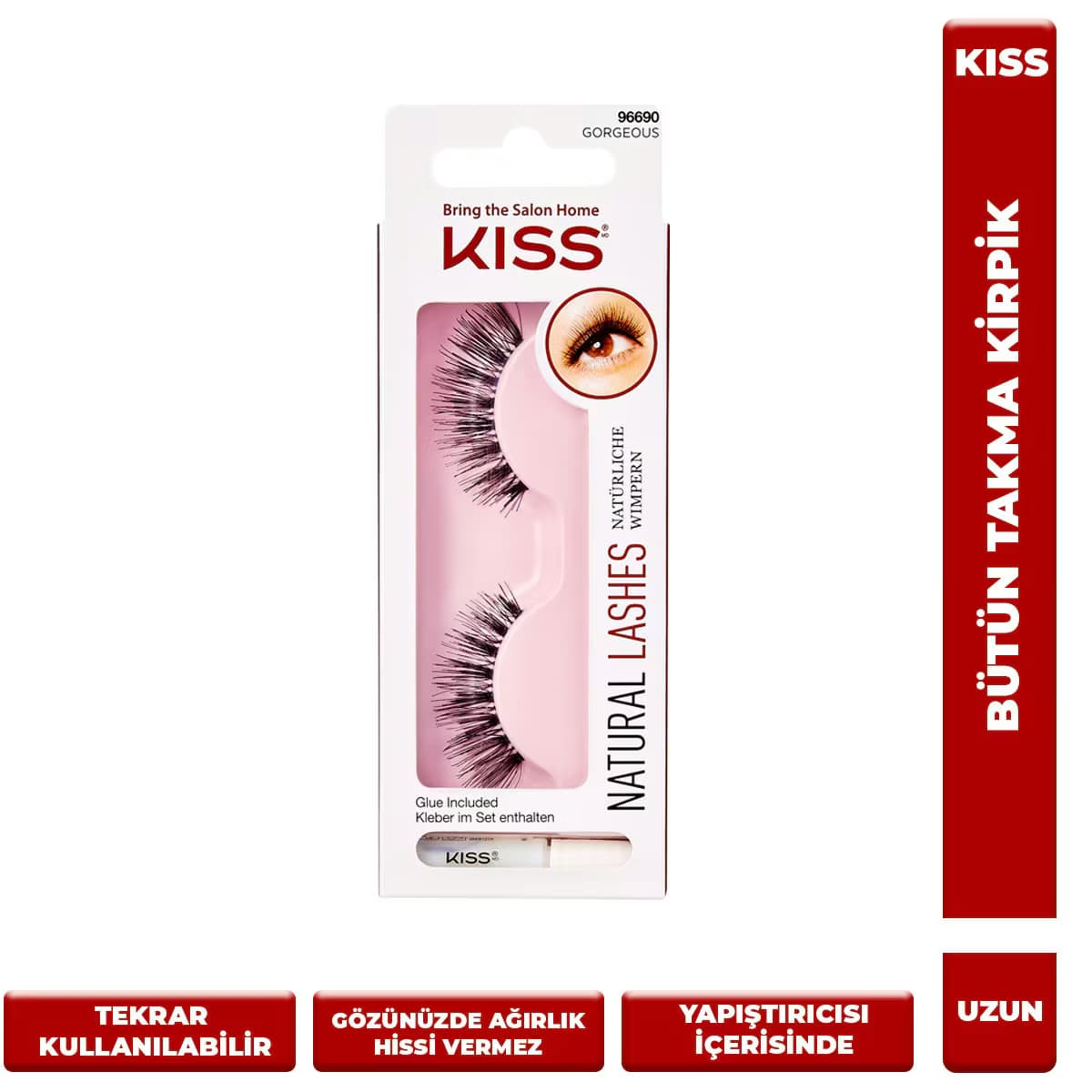 Kiss Bütün Takma Kirpik Uzun Gorgeous 3