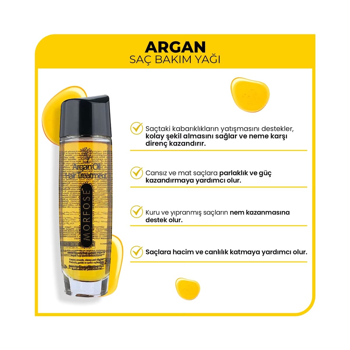 Morfose Bitkisel Saç Yağı Argan 100 ml - Gratis 3