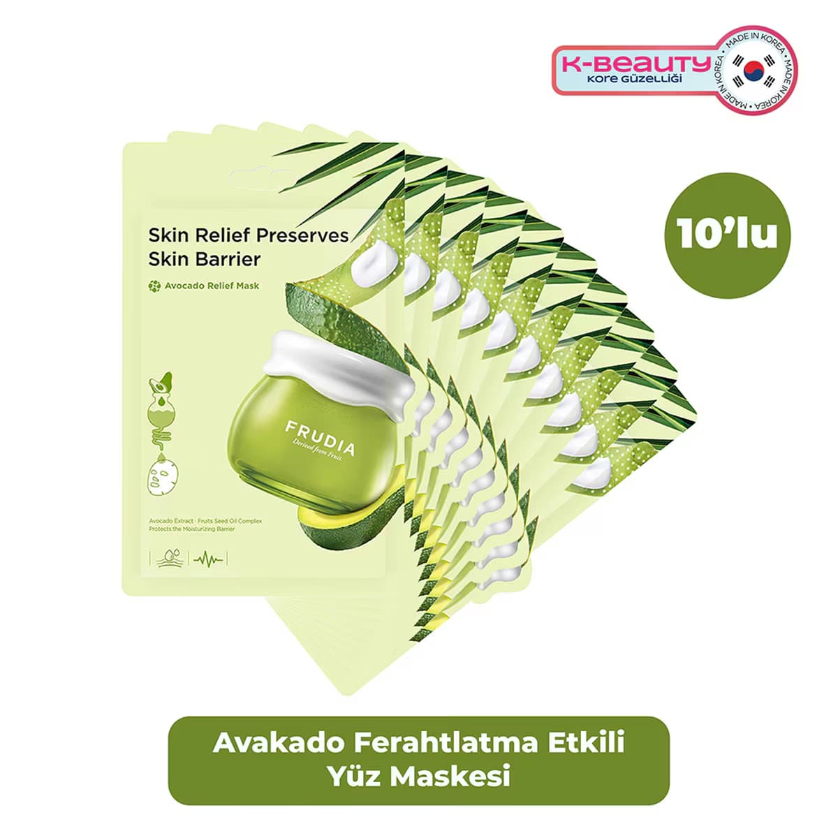 Frudia Avocado Relief Maske 10'lu