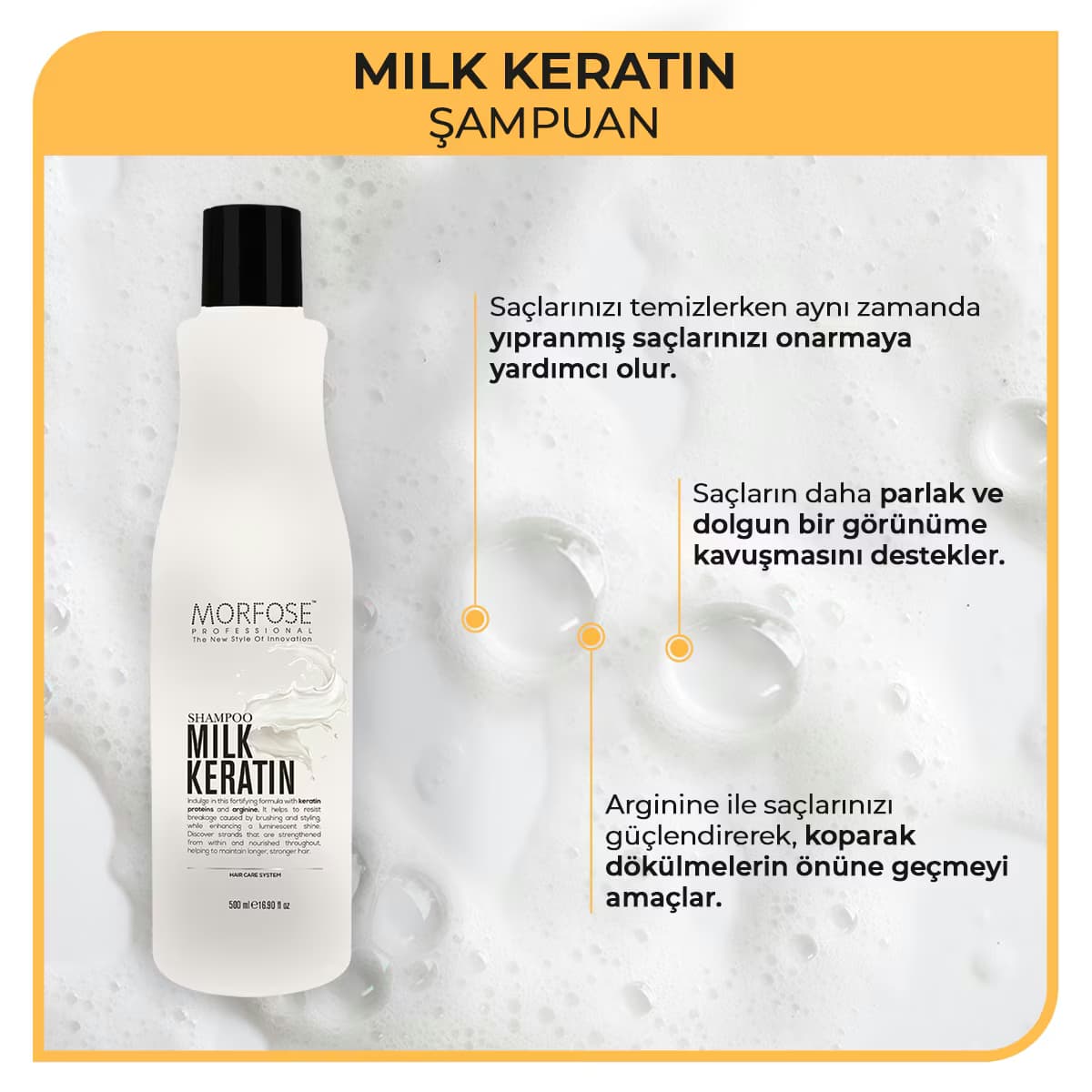 Morfose Milk Keratin Şampuan 500 ml 3