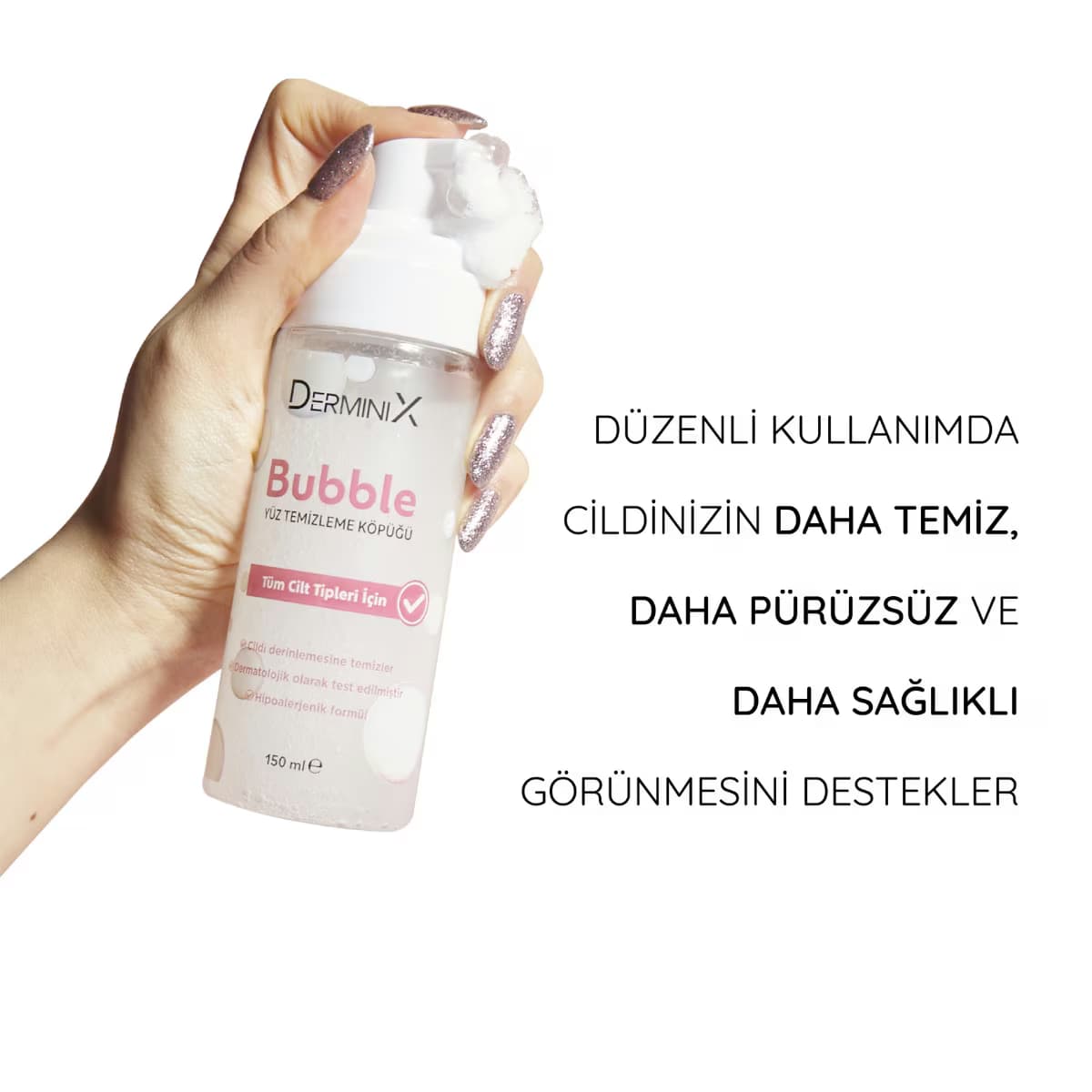 Derminix Bubble Yüz Temizleme Köpüğü 150 ml 4