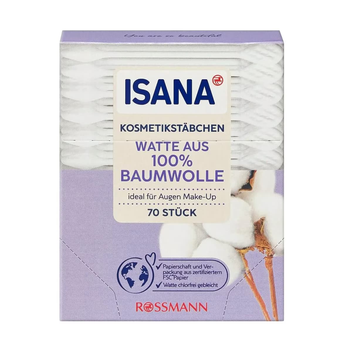 Isana Kozmetik Temizleme Çubuğu 70 adet