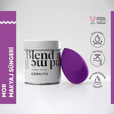 Görkito Makyaj Süngeri Mor - Gratis