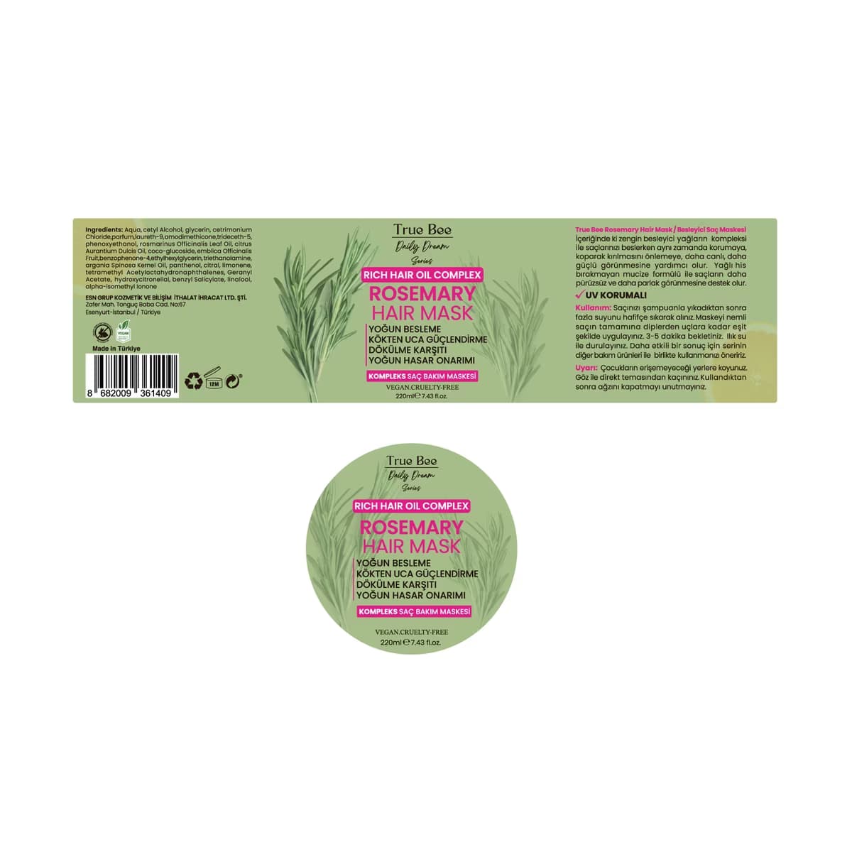 True Bee Rosemary Saç Maskesi 220 ml - Gratis 2