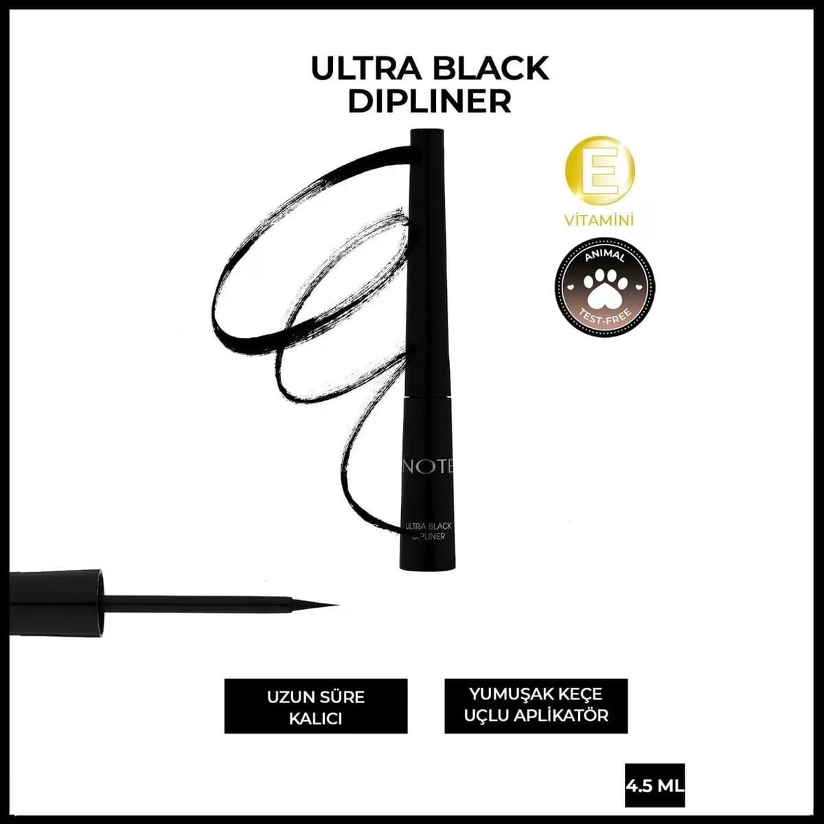 Note Dipliner Keçe Fırça Uçlu Ultra Black 2