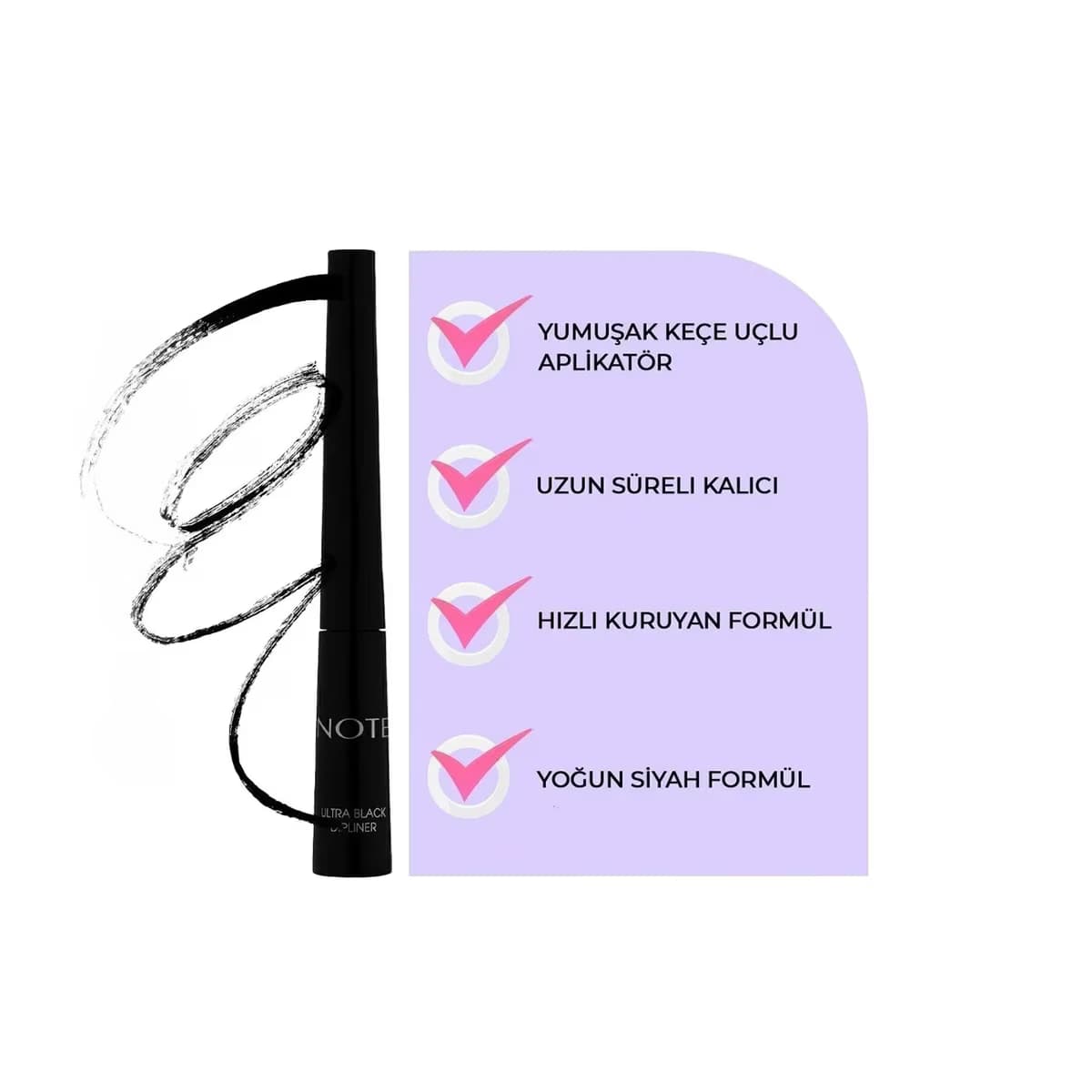 Note Dipliner Keçe Fırça Uçlu Ultra Black 3