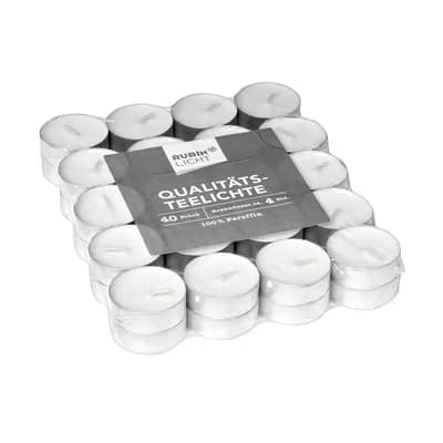 Rubin Licht Tealight Beyaz, 40'lı