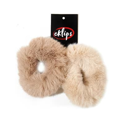 Eklips 2'li Peluş Toka (Ekru Kahve) - Gratis