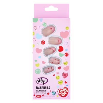 Eklips Takma Tırnak Kalp French Oval - Gratis