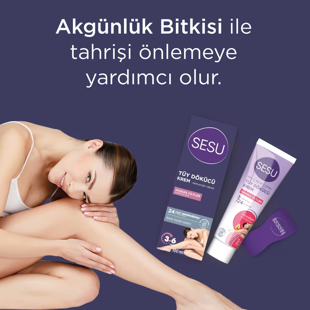 Sesu Tüy Dökücü Krem Hassas Ciltler 100 gr 4