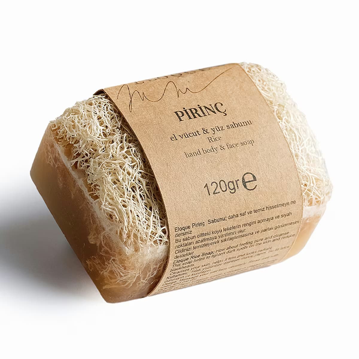 Eloque Pirinç Doğal Kabak Lifli Sabun 120 g 3
