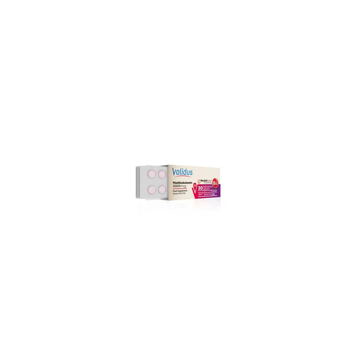 Validus Vitamin B12 Dil Altı Tablet 30 Adet 3
