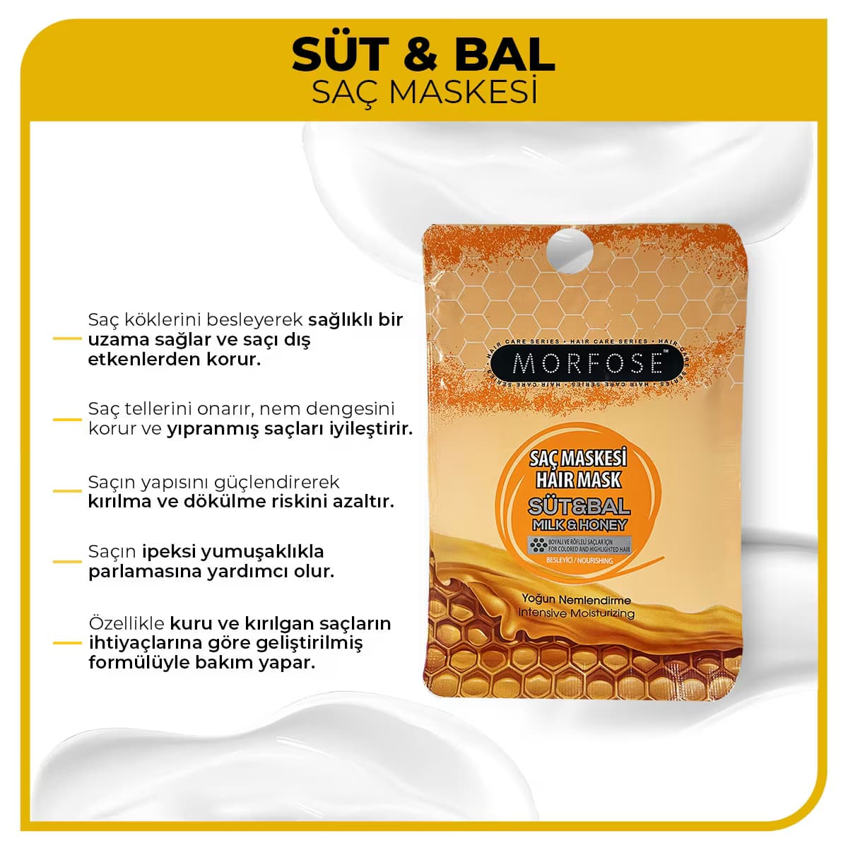 Morfose Saç Maskesi Süt Bal 25 ml 3