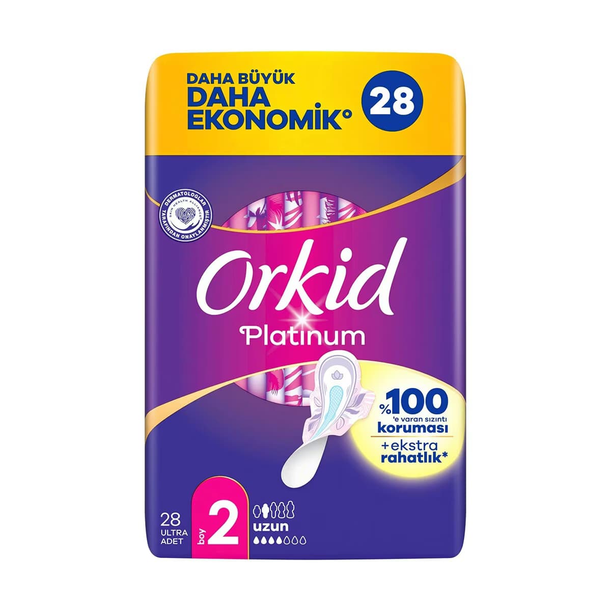 Orkid Platinum Uzun Hijyenik Ped 28 Adet 4