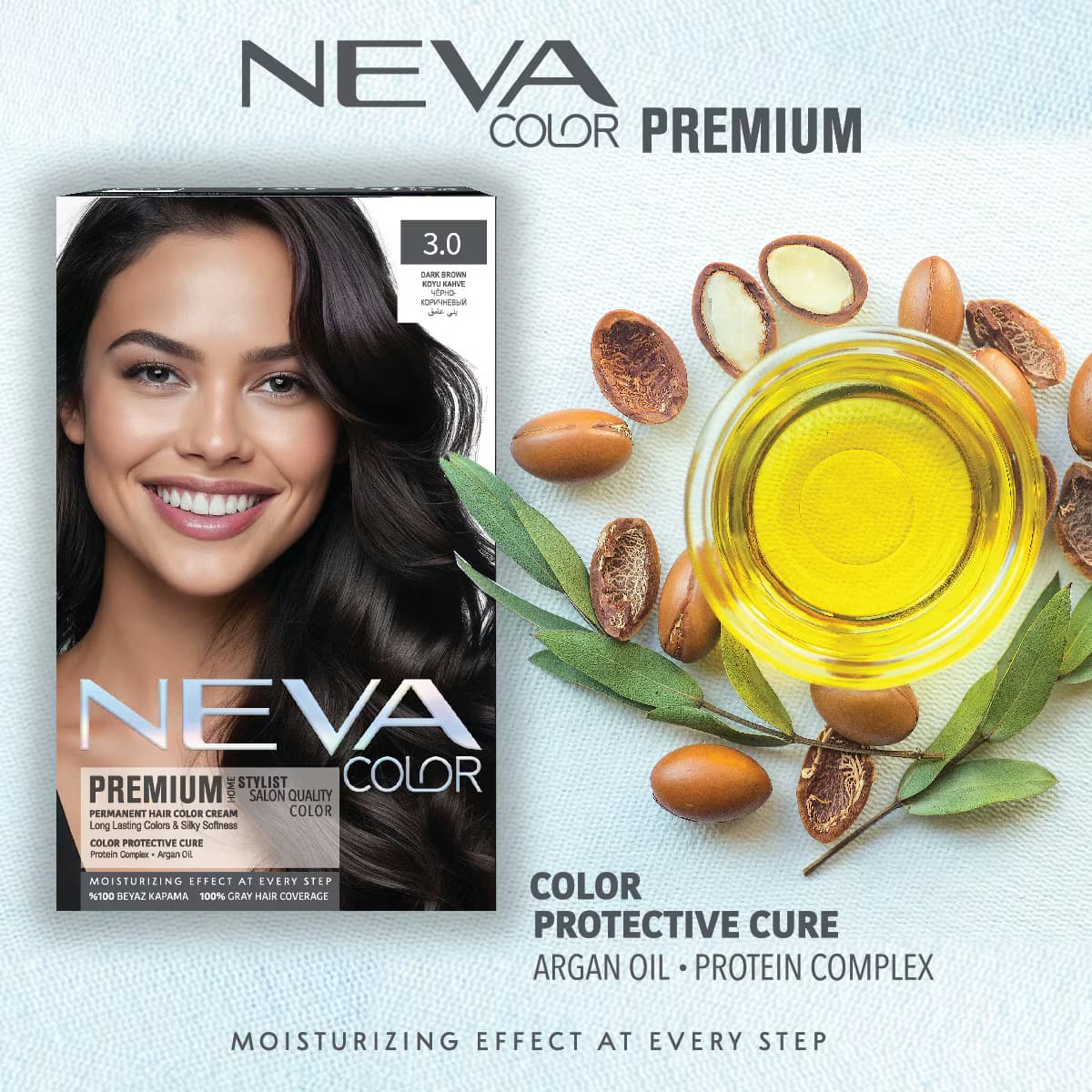 Neva Color Premium Saç Boyası Koyu Kahve 3.0 2