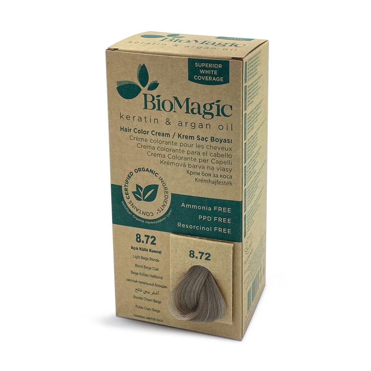 Biomagic Saç Boyası Açık Küllü Kumral No: 8.72 2