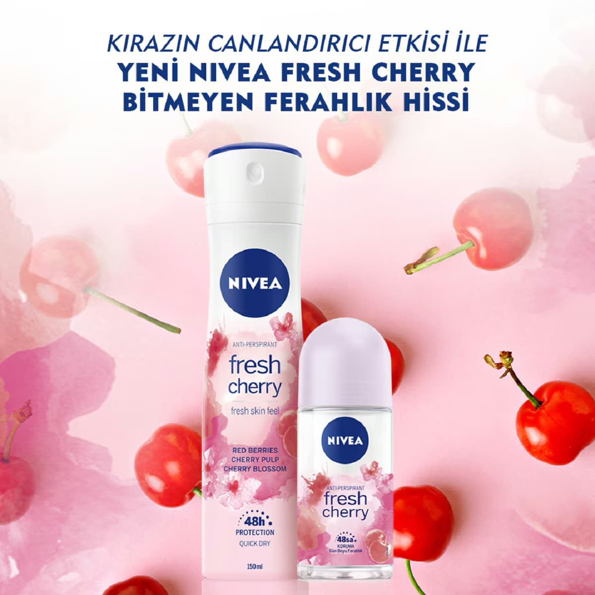 Nivea Fresh Cherry Kadın Roll On 50 ml 5