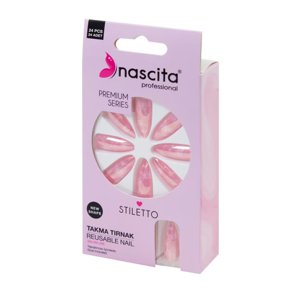 Nascita Takma Tırnak Pembe Mermer 24'lü 2