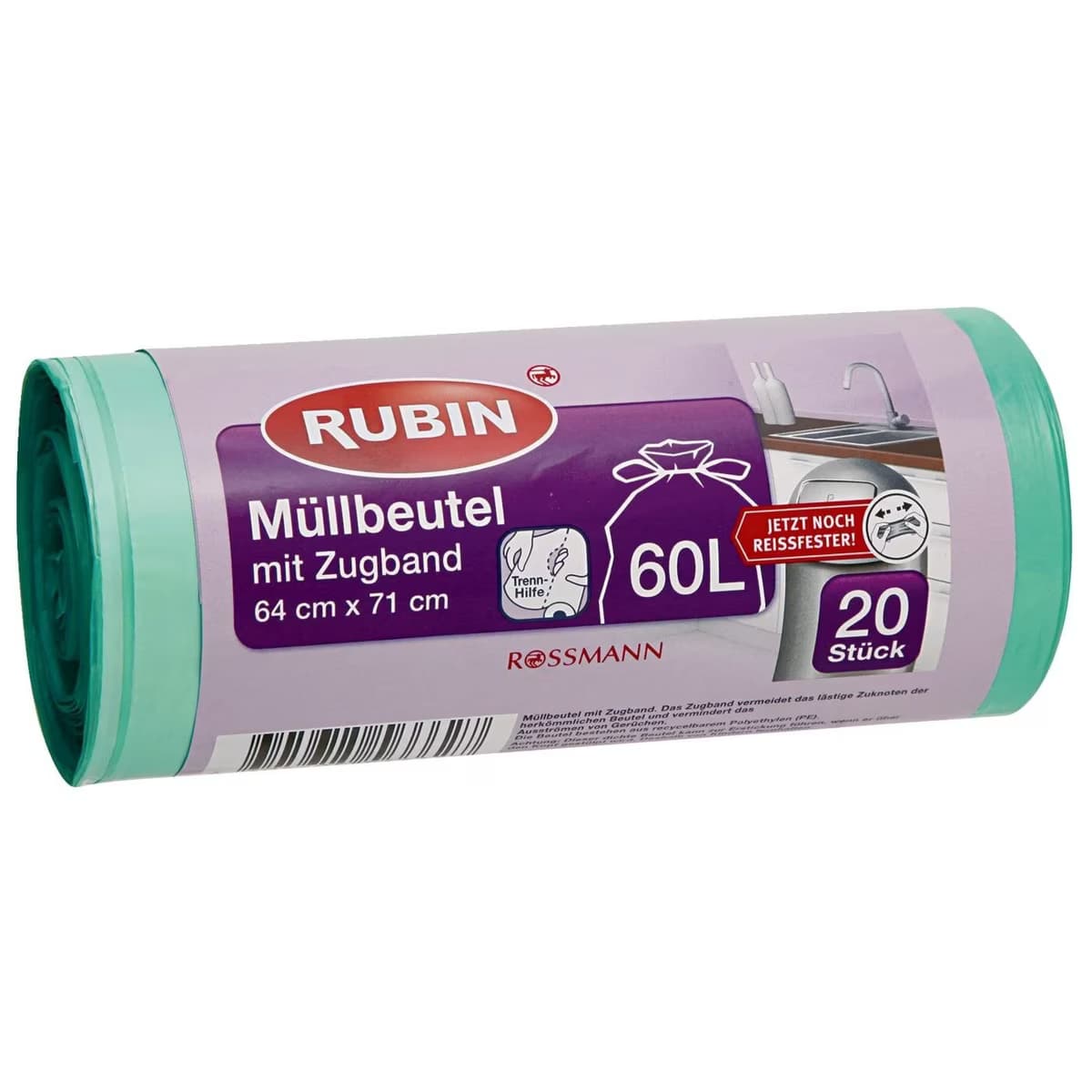 Rubin Çöp Torbası İpli - 60 Litre 64x71 cm 20'li