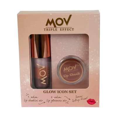 Mov Glow Icon Lip Gloss + Allık - Gratis