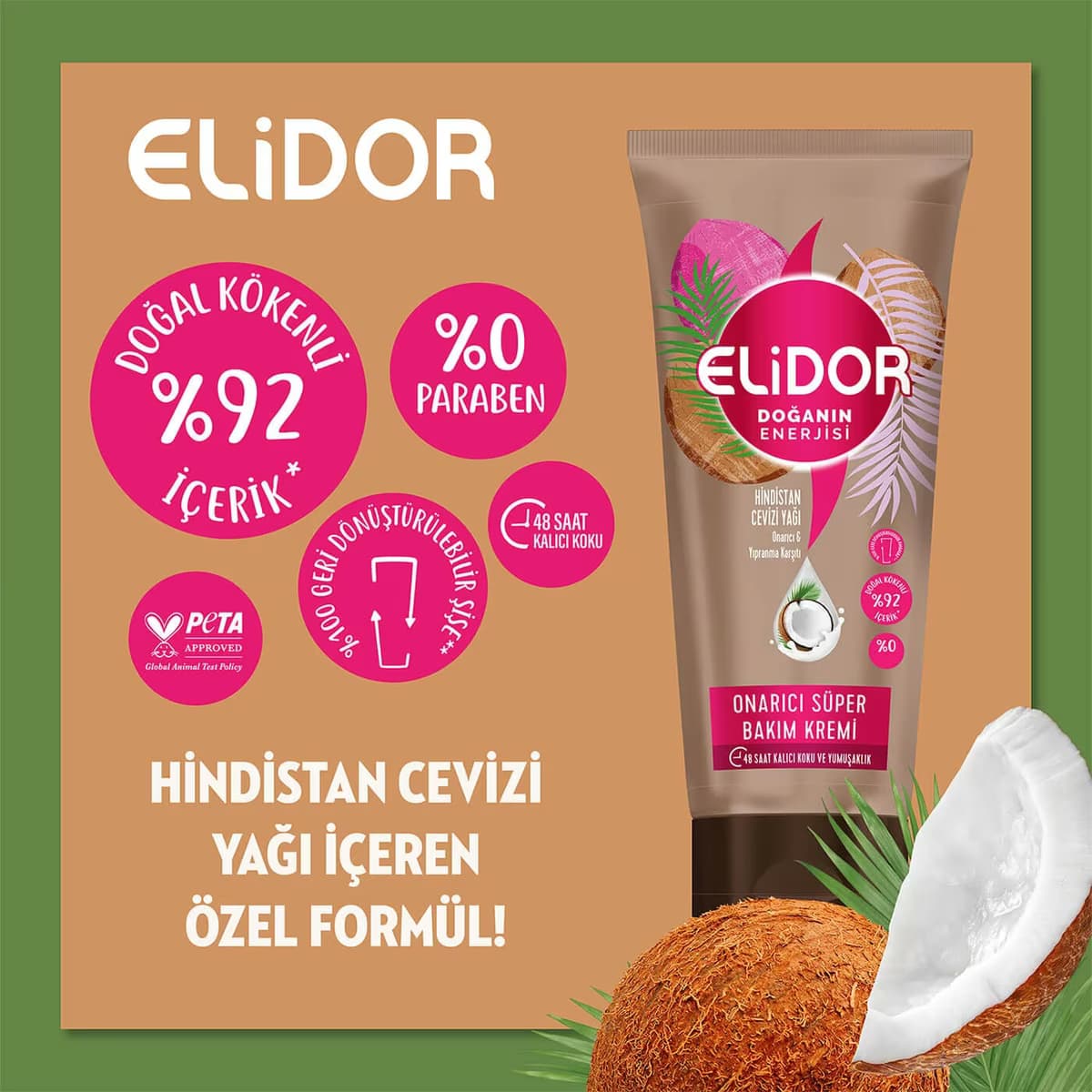 Elidor Tüp Saç Kremi Hindistan Cevizi 170 ml 3
