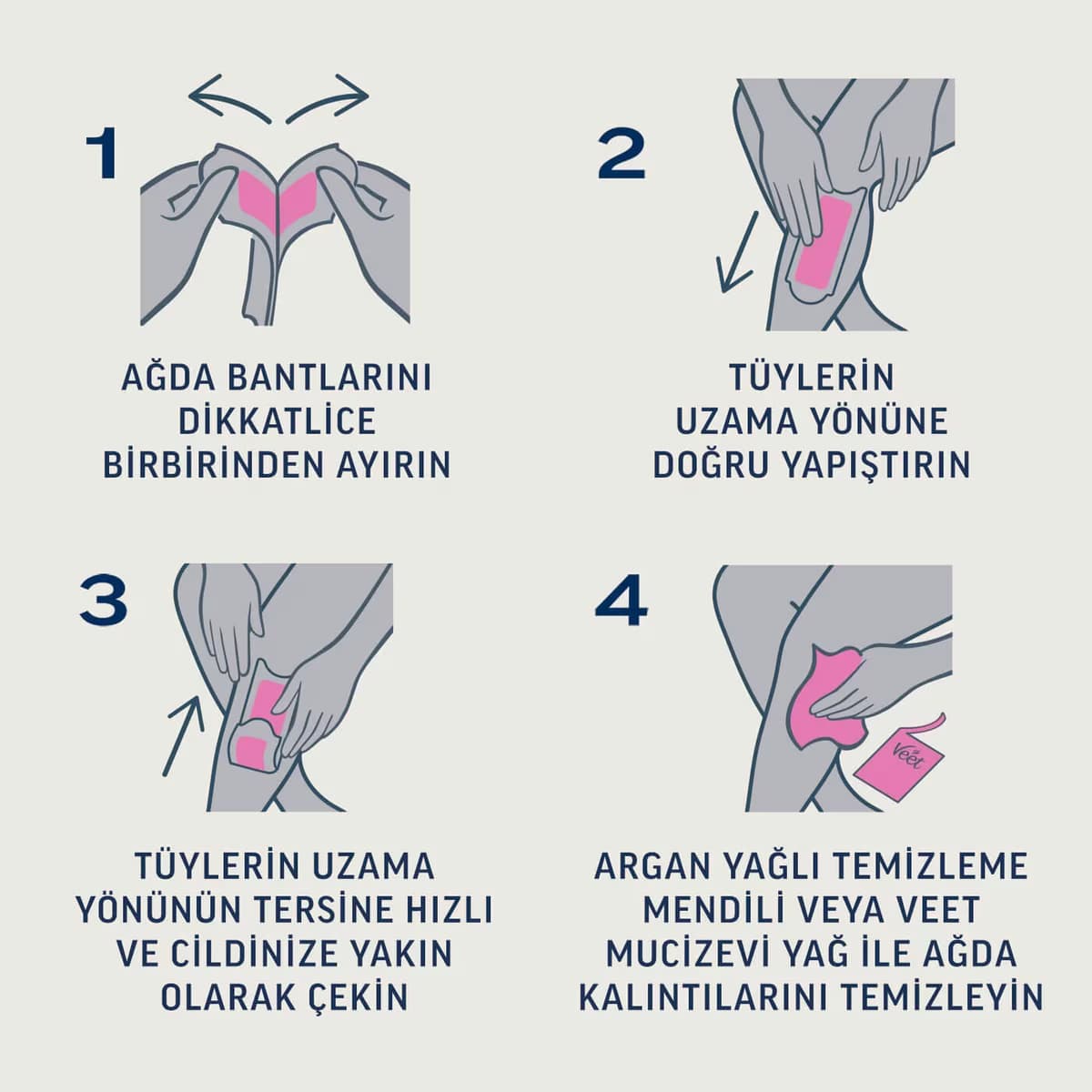 Veet Pure Ağda Bandı Bacak&Vücut 20'li 4