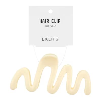 Eklips Kıvrımlı Beyaz Mandal Toka - Gratis