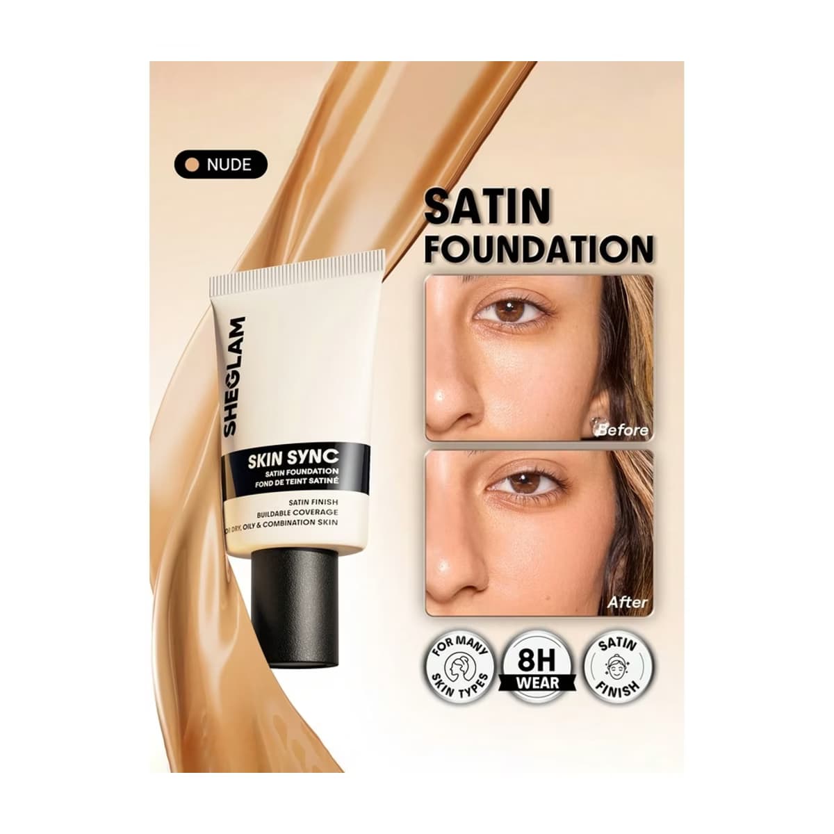 Sheglam Tube Foundation Fondöten Nude 2