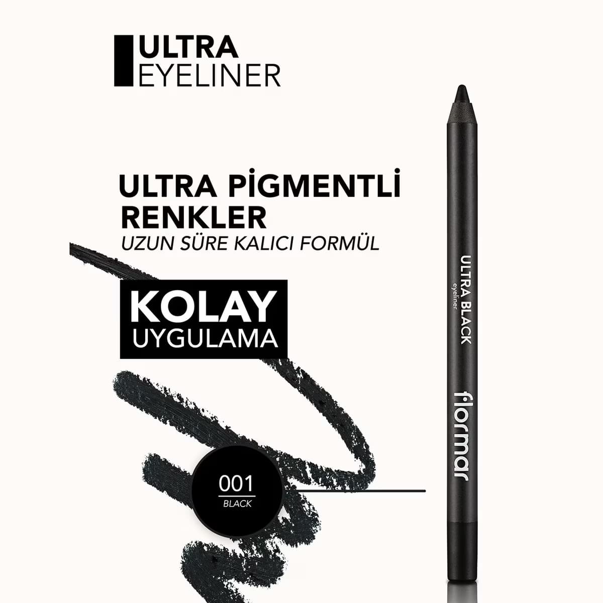 Flormar Eyeliner Ultra Black 1 adet 2