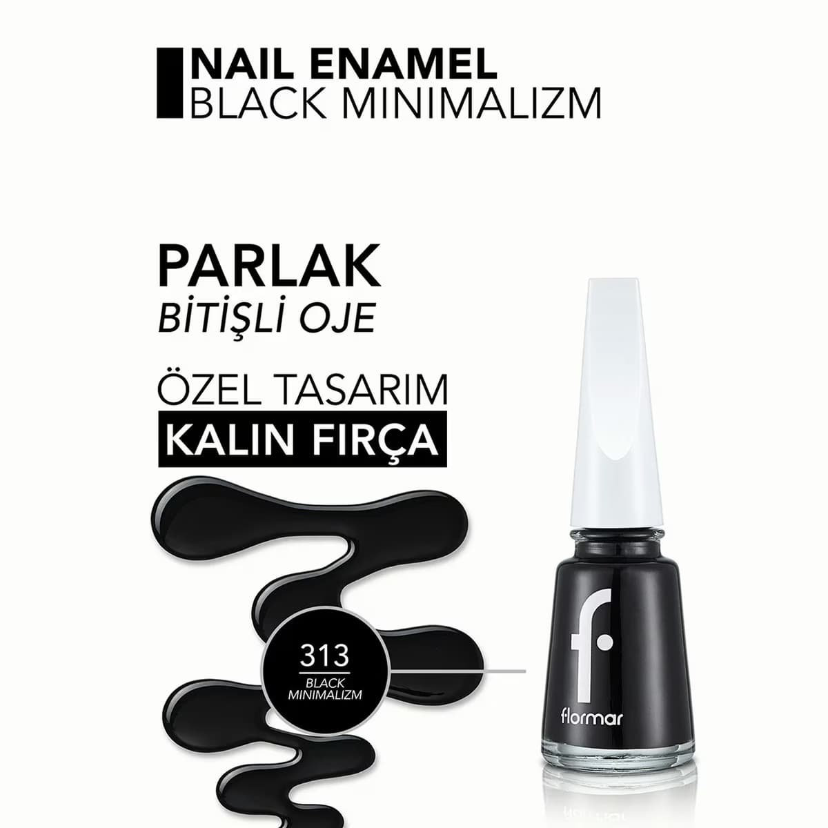 Flormar Oje Black Minimalism New 313 4