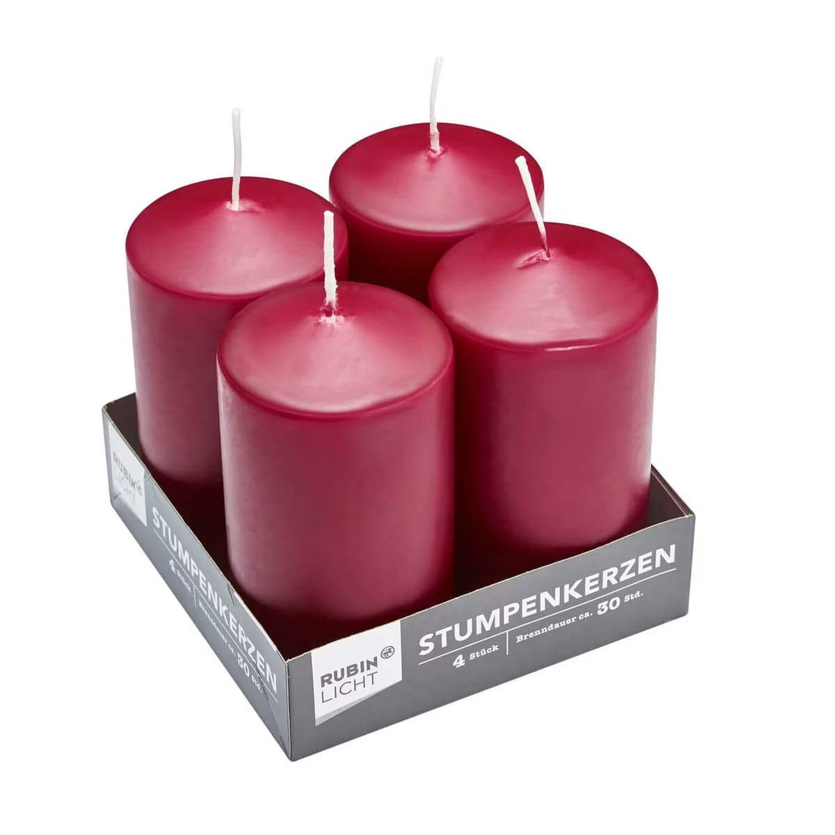 Rubin Licht Silindir Mum Set 4'lü Bordo 110x60