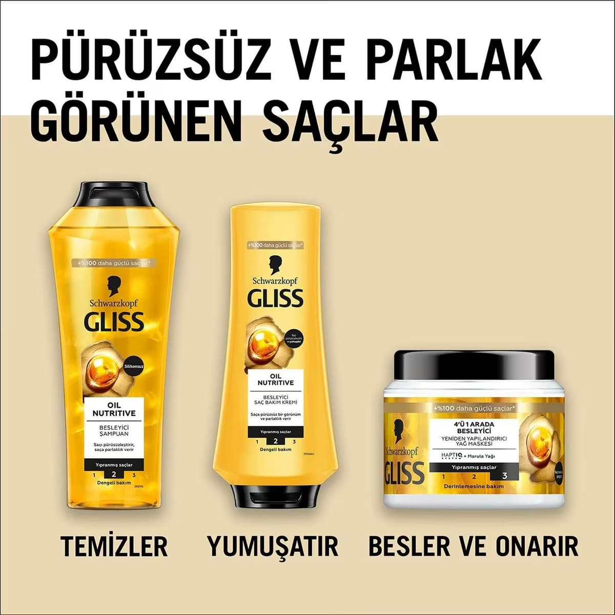 Gliss Sıvı Saç Kremi Oil Nutritive 200 ml 3