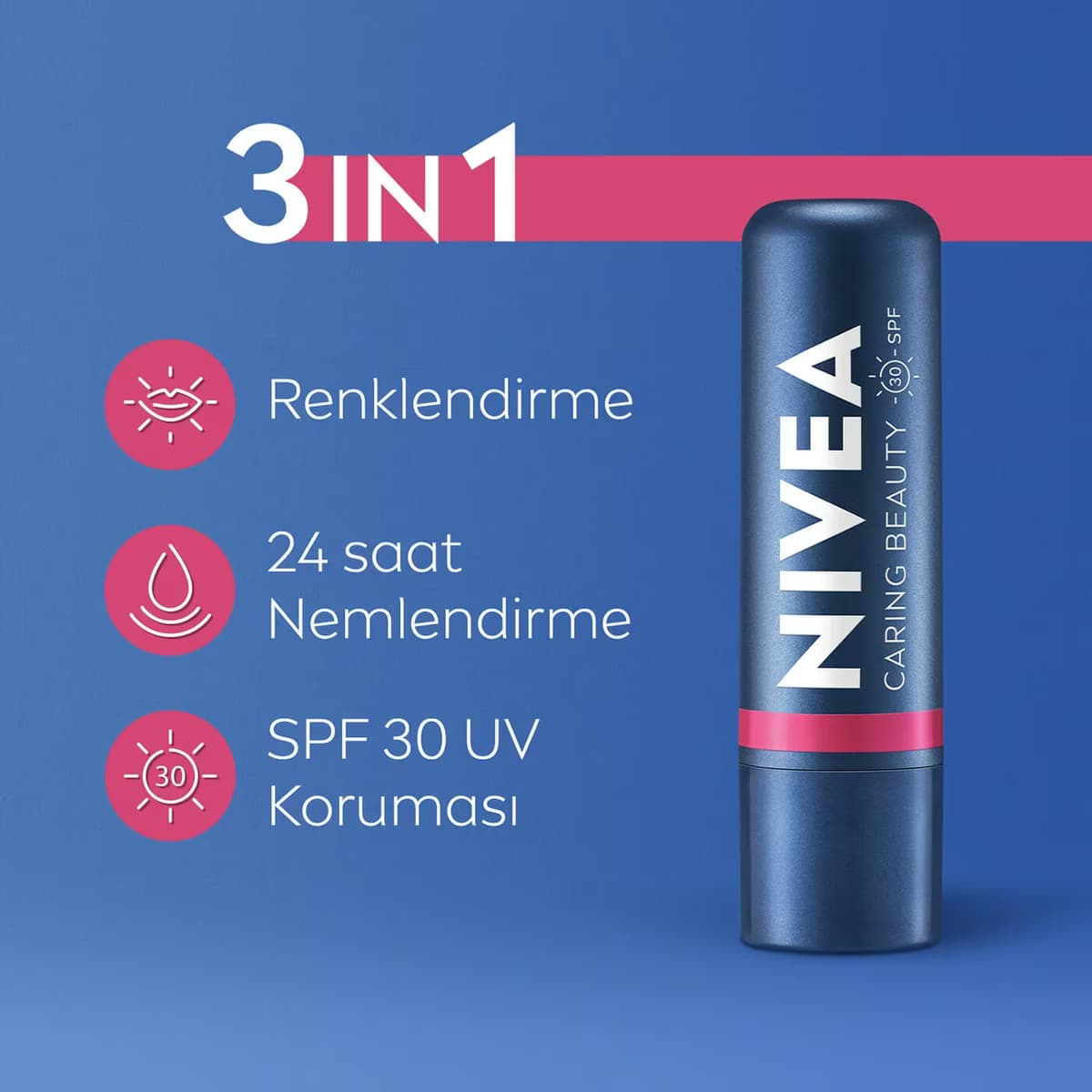 Nivea Renkli Dudak Bakım Kremi Pembe 2