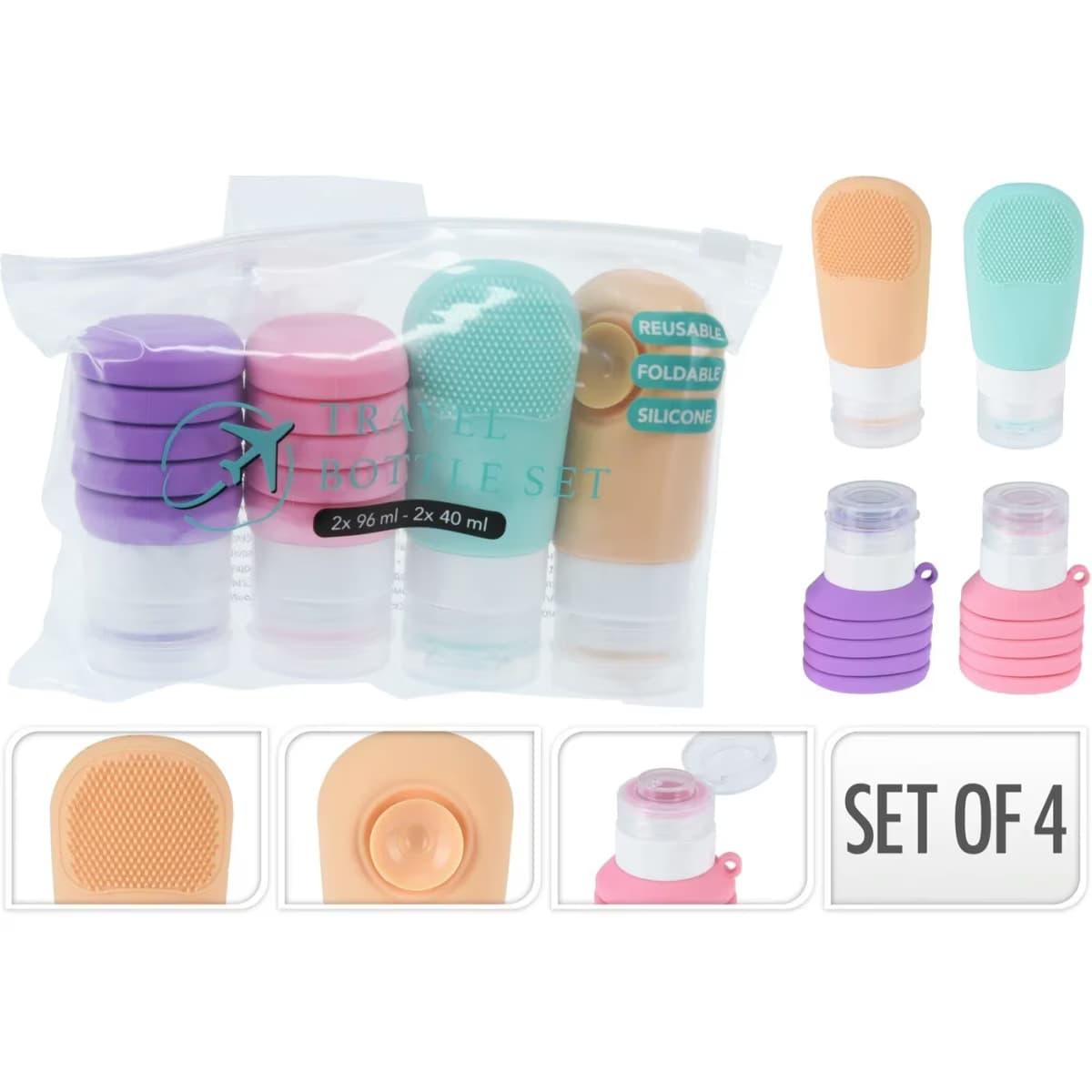 KPM Seyahat Şişe Silikon Set 4'lü 2