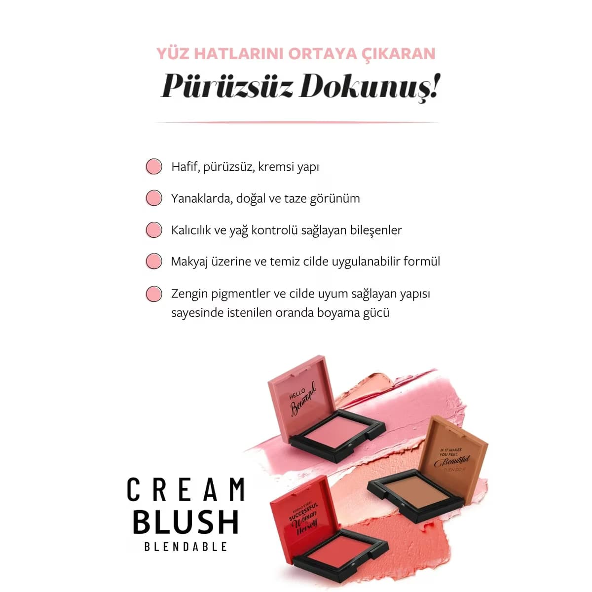 Pastel Allık Profashion Cream Blush 52 4