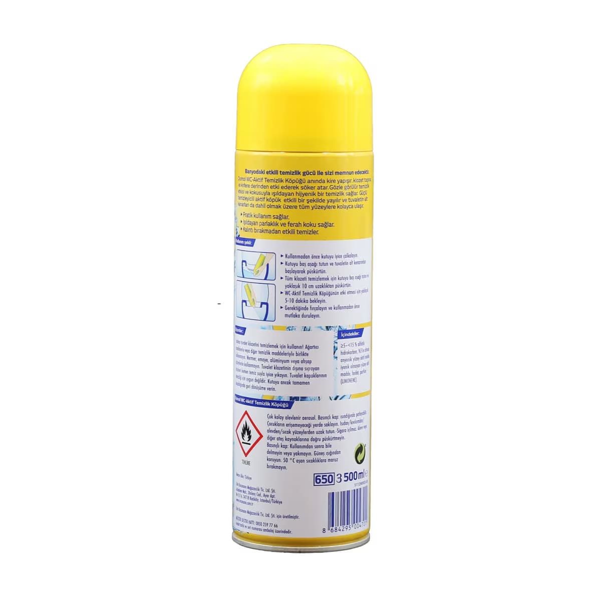 Domol Tuvalet Temizleme Köpüğü Limon 500 ml 2