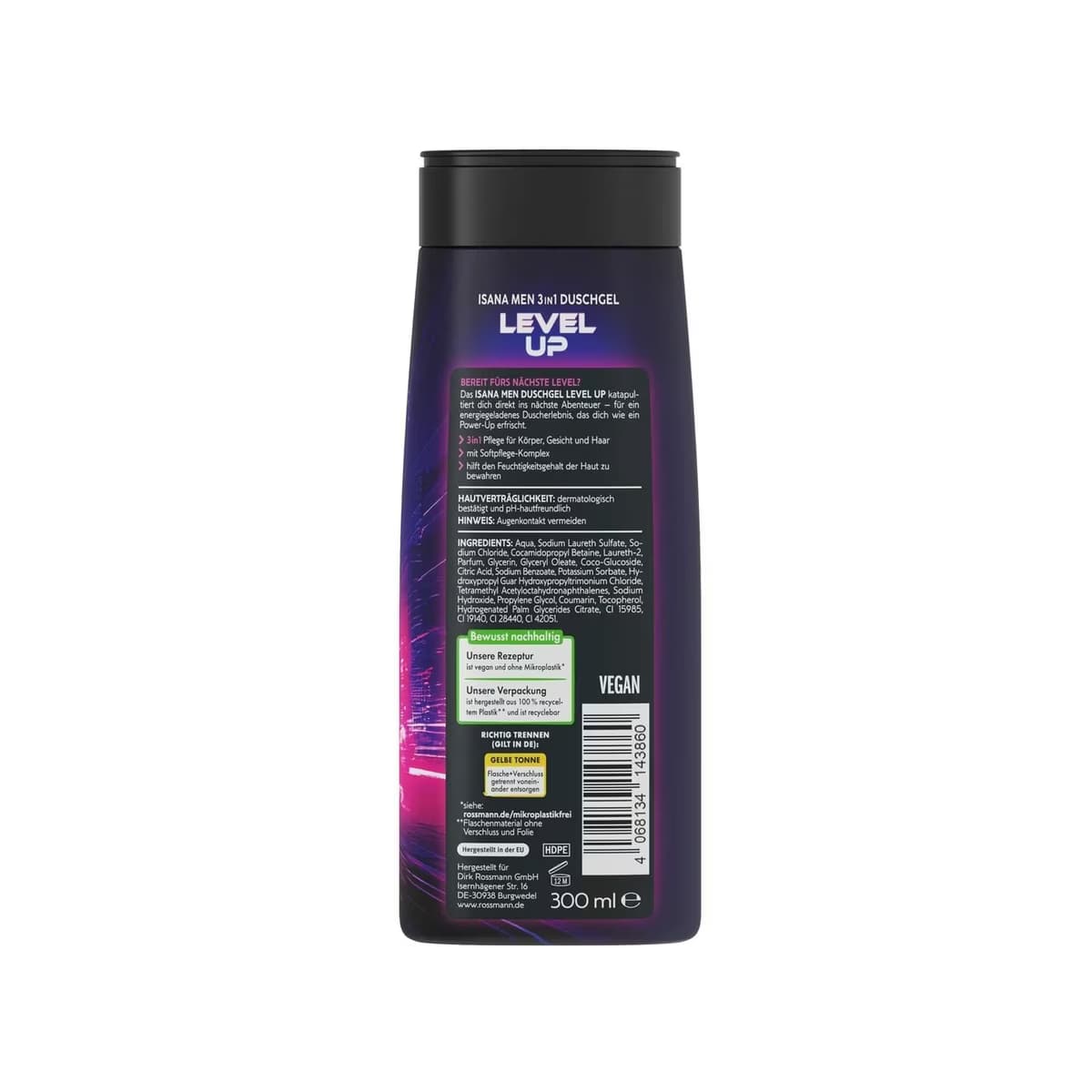 Isana Men Duş Jeli Level Up 300 ml 4