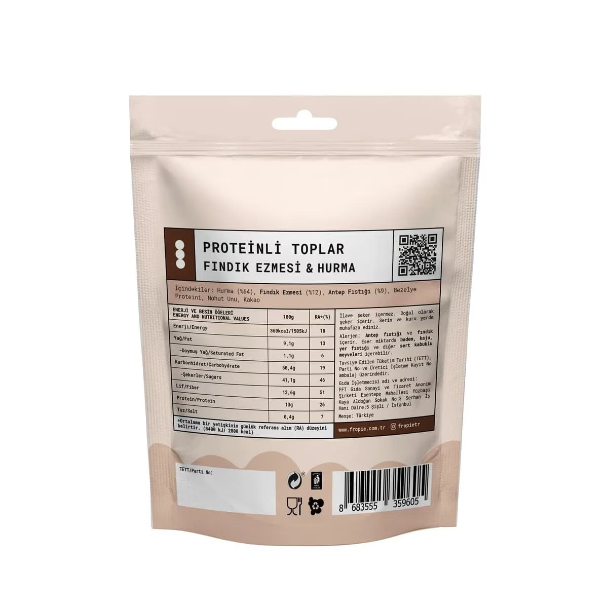 Fropie Proteinli Hurma Topları – Fındık Ezmeli 2