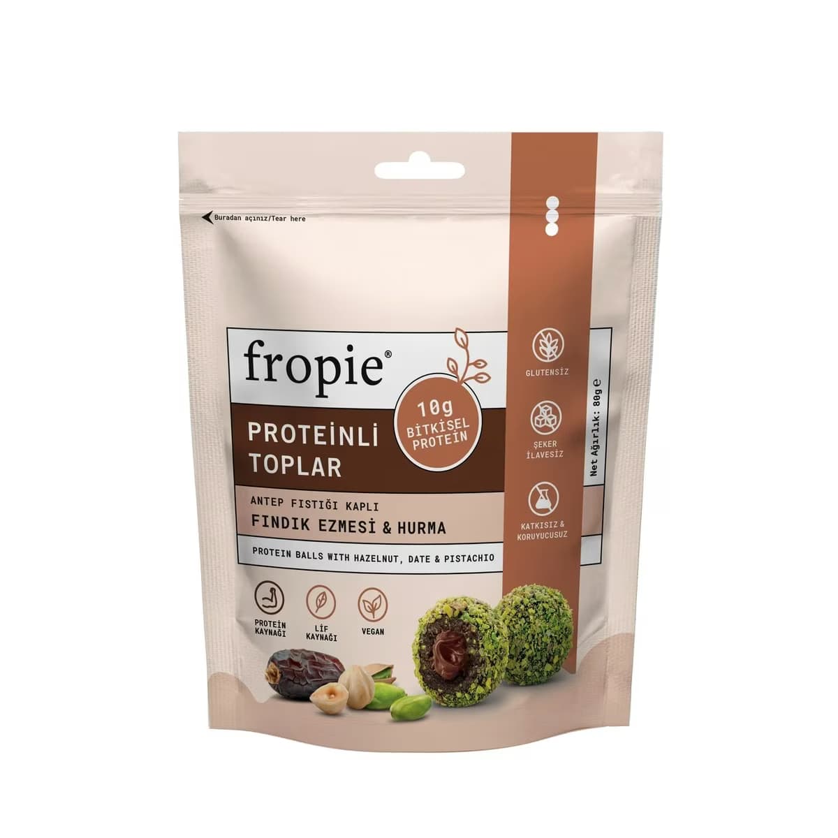 Fropie Proteinli Hurma Topları – Fındık Ezmeli