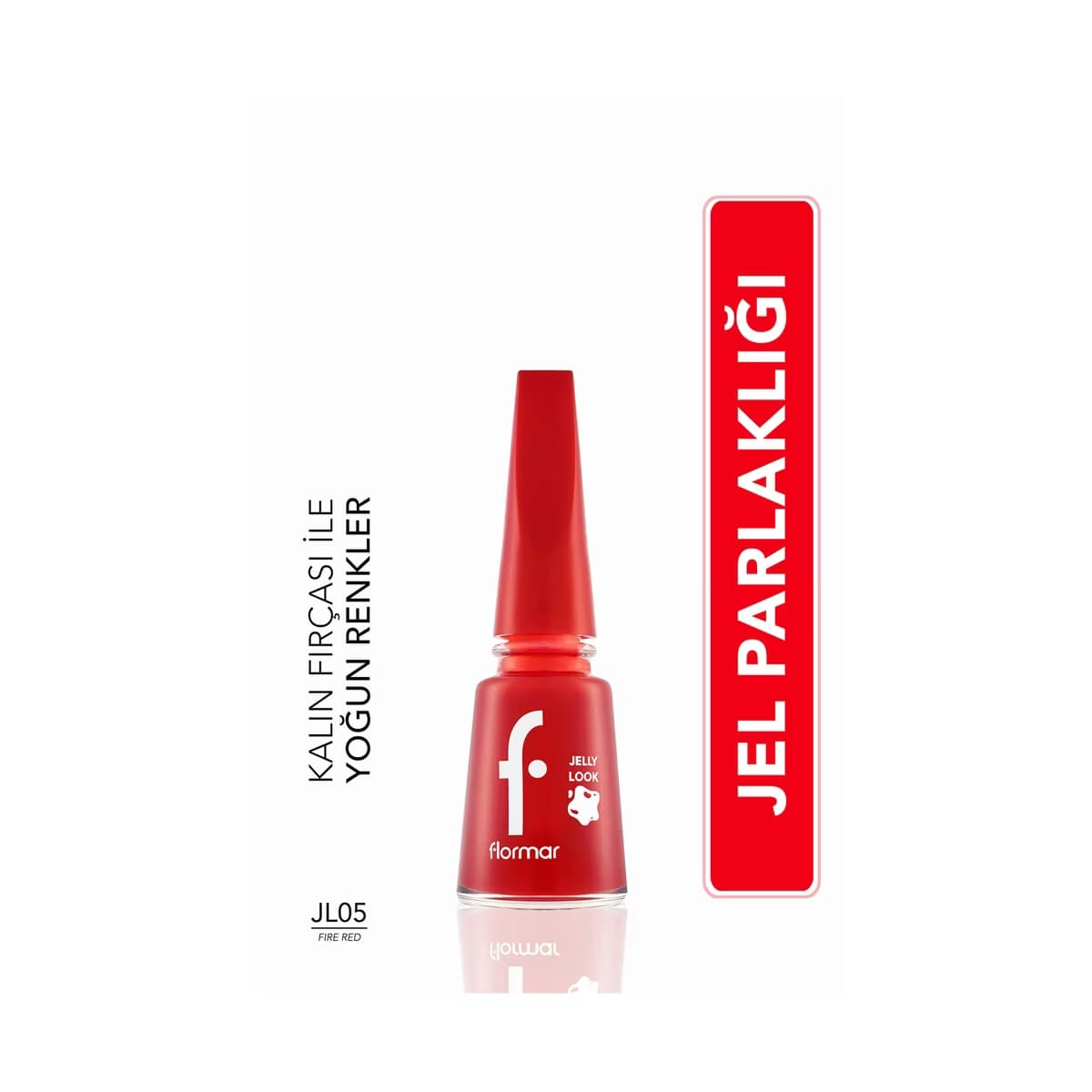 Flormar Jelly Look Yoğun Pigmentli ve Jel Görünümlü Oje JL04 Scarlet - Gratis